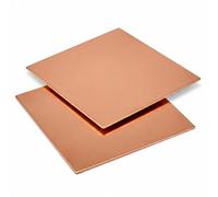 QWORK® 2 Pack 99.9% Pure Copper Metal Sheet Plate, 1mm Thick Processable Copper Plates for DIY Project, Maintenance, Production (150 mm x 150 mm x 0.5 mm)