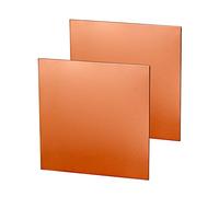 QWORK® 2 Pack 99.9% Pure Copper Metal Sheet Plate, 1mm Thick Processable Copper Plates for DIY Project, Maintenance, Production (100 mm x 100 mm x 1 mm)
