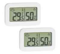 QWORK® 2-Pack Desktop Mini Hygrometer Indoor Thermometer with Comfort Level Display - 34 * 55mm - for Home, Office, Warehouse, Greenhouse, Reptile Incubator