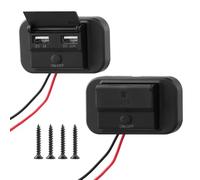 QWORK® 2 Pack Dual USB Charging Socket, Fast Charging Socket 5V/1 5V/2.1A, for 12V/24V Cars, Boats, Motorcycles, Trucks