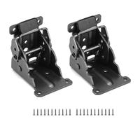 QWORK® 2 Pack Folding Lock Extension Self Locking Foldable Hinge Hardware for Table Bed Leg Feet Screws Included - Black