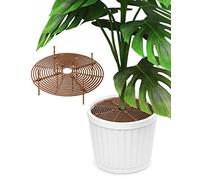QWORK® 2 Pack Plant Pot Grid with Anti-Skid Nails, 11.8" /30cm Cuttable Flower Pot Soil Protector Cover to Protect Plants from Children Cats Dogs