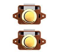 QWORK 2 Pack Push Button ABS Cabinet Door Catch Lock, RV Furniture Drawer Key Lock, Modern Glossy Rectangular Lock-Key Unlock-Easy to Install