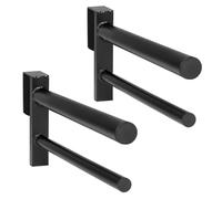 QWORK 2 Pack Removable Double Saddle Rack,Black - PVC Coated - One Size