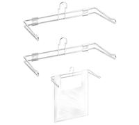QWORK 2-Pack T-Shirt Bag Rack Wall Mount, Chrome-Plated Metal T-Shirt Retail Bag Holders, 12-Inch Width, 6" Arm, Easy Install Bag Holder for Retail and Checkout Counters