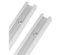 QWORK® 2 Pack T Track Rail Aluminium Extrusion, 24" 600mm, Double Cut Design, for T-bolts, Clamps, Sliding Blocks