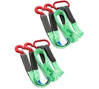 QWORK 2 Pack Two Leg Bridle Web Sling, 5Ft 6613lb Capacity Steel Sling, Nylon Bridle Sling, Heavy Duty Rigging Strap with Eye Hook
