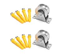 QWORK® 2 Pack U-Type Stainless Steel Pulley Block, Mute Bearings Sliding Roller Track Wheel, Swivel Lifting Rope Pulley Block for Wire Rope, Load Bearing: 400KG