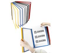 QWORK® 2 Pack Wall Document Organiser, Display Panel Wall Unit for Storing and Displaying A4 Documents, Includes 10 Display Panels in Assorted Colours