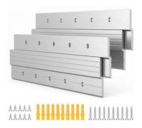 QWORK® 2 Pairs French Cleat Hangers 30cm - 36kg Heavy Duty Aluminum Interlocking Wall Mounting Bracket for Large Mirrors, Picture, Headboards & Floating Ar