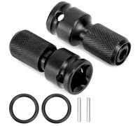 QWORK® 2 Pcs 1/2" Square Drive to 1/4" Hex Shank Socket Adapter, Quick Release Socket Adapter, for Impact and Ratchet Wrenches