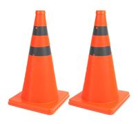 QWORK® 2 Pcs 18" Collapsible Traffic Safety Cones, Reflective Safety Cone, Pop up Road Parking Cones for Emergency Warning