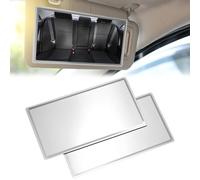 QWORK® 2 PCS Auto Sun Visor Makeup Mirror 6" x 3.15", Stainless Steel Self-Adhesive Vanity Mirror for Cars Trucks SUVs (8x15 cm)