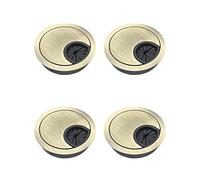 QWORK® 2 Pcs Desk Cable Grommet 60mm 2.4inch Zinc Alloy Desk Table Grommet Wire Cable Hole Cover (Bronze)