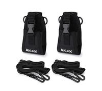 QWORK® 2 Pcs Radio Pouch, Tactical Walkie Talkie Pouch Case Intercom Bag for Polic Fireman Security Officer (Black)