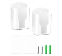 QWORK 2 PCS Remote Control Wall Mount Holder with Sticker and Screws for Remote Control, Internal Size: 63mm x 30mm x 100mm (L x W x H)