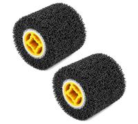 QWORK 2 Pcs Stripping Drum, 4.5" x 4" 40 Grit Abrasive Drawing Wheel with 0.748" Cross Hole, Surface Conditioning Burnishing Wheel for Removing Metal Rust, Paint, and Coatings