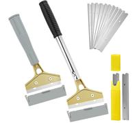QWORK® 2-Piece Wallpaper Filler Set (30 cm/22 cm) with 20 Replacement Sheets (10 cm Wide, 0.6 mm Thick) - for Removing Wallpaper and Glue from Floor Tiles, Paints, Stickers