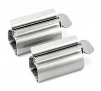 QWORK 2 Pieces Toothpaste Squeezer, Tube Squeezer, 304 Stainless Steel Toothpaste Holder with Stand, Saves Toothpaste