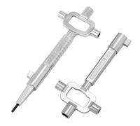 QWORK® 2 Pieces Universal Construction Key, Architect Key, Construction site Key with Cylinder Measuring Gauge, Control Cabinet Key, zinc Alloy