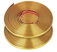 QWORK® 2 Rolls 5m Gold Peel and Stick Wall Moulding,Self-Adhesive Edging Strip for Floor, Wall, Ceiling & More, 8mm Width