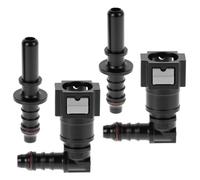 QWORK® 2 Sets Fuel Line Quick Release Connector 7.89mm to 8mm - 90 Degree Elbow Hose Coupler for Car, Motorcycle & Marine - Leak-Proof Nylon Pipe Joiner, Gas Fluid Adapter