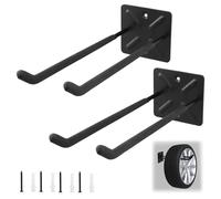 QWORK® 2 Stück Heavy Duty Garage Hooks, Shed Hooks, Garage and Tool Organizers, 23 kg Capacity, Rustproof Steel with Anti-Slip Coating, for Tools, Tires, Ladders