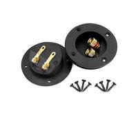 QWORK® 2-Way Speaker Box Terminal Binding Post, Round Spring Cup Connectors, Subwoofer Connector