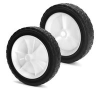 QWORK 2 x Rubber Wheel - 175 mm Diameter, 36 mm Width, 12.7 mm Axle Hole, 70 kg Load Capacity - Replacement Wheel for Lawn Mower, Lawn Tractor, Mower