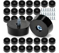 QWORK® 20-Pack 1-Inch Rubber Feet with Stainless Washers and Screws for Chopping Boards, Furniture (25x23x9 mm)