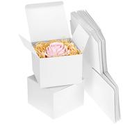 QWORK® 20 Pack 12x12x9 cm White Gift Boxes Easy to Assemble, Perfect for Various Celebrations