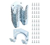 QWORK 20 Pack Heavy Duty Tool Hooks Metal Storage Hooks with 40 Screws - Ideal for Shed Garage Garden Tool Storage