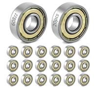QWORK® 20 Packs 608zz ball bearing, Longboard Roller Skate Bearing, for skateboards, scooters, inline skates, 8mm x 22mm x 7mm