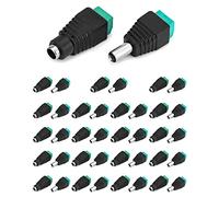 QWORK® 20 Pairs DC Power Connector Male Female 5.5mm x 2.1mm 12V Power Jack Connectors for CCTV Camera DVR Security System LED Light
