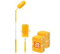 QWORK® 20 PCS Duster Refill with Extendable Handles and Dusting Wand, Microfiber, Multi-Surface Cleaning