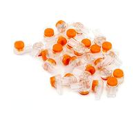 QWORK 200 Pack UY2 Connectors K2, Waterproof Orange Clear Telephone Cable Connectors UY Butt Splice Connectors Jelly Crimp Connectors for Data Cable Phone Wire Joints (K2)