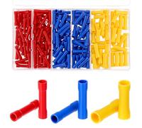 QWORK® 200 Pcs Multicolor Electrical Terminals Set,Crimp Connectors, Cable Crimp Terminals,Blue/Red/Yellow