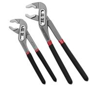 QWORK® 200mm & 300mm Water Pump Pliers Set - 70/100mm Wide Jaw Capacity, Non-Slip Rubber Grip - Quick Change Adjustable Pliers