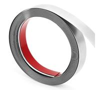 QWORK® 20mm x 5m Stainless Steel Wall Molding Trim - Brushed Finish Silver, Peel and Stick Design - for Wall Decoration, Mirror Frame, Fireplace Gap Filler and More