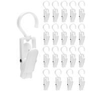 QWORK® 20PCS Portable Hanger Clip, 10.5cm (4") Multifunction Laundry Hook Clip for Towel Sheet Boot Hat Clothes Outdoor Activities