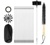 QWORK® 24 Pieces Chimney Cleaning Brush Kit Chimney Sweep Brush with Rods for Fireplace, Vent, and Range Hood Maintenance