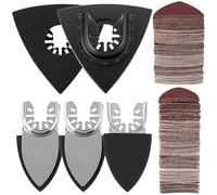 QWORK® 240 Multi Tool Sandpaper with 6 Triangle & Finger Sanding Pads - Compatible with Bosch/Dewalt/Fein - Assorted Grits #60/80/120/80/240/320 for Sanding Hardwoods, Metals & More