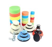 QWORK® 29Pcs Polishing Pads For Drill, 30mm 50mm 80mm Drill Polishing Kit, With M14 Thread Backing Pad & Adapters, Kit For Auto Car Polishers