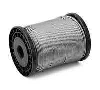 QWORK® 2mm x 100m Steel Wire Rope - 316 Stainless Steel - 7x7 Strands - 110lbs Safe Load-bearing, 350lbs Breaking Force - Rustproof for Indoor/Outdoor Use