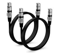 QWORK 2Pack XLR Cable, 2m Balanced Microphone Lead Male to Female - N
