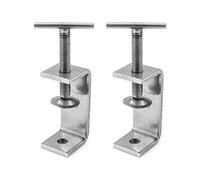 QWORK® 2Pcs 304 Stainless Steel C Clamp Tiger Clamp, Heavy Duty C-clamp, for Home Improvement and Automotive Repair, Hand Twist, Style 2