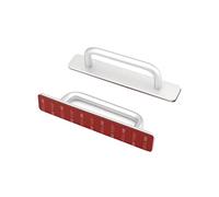 QWORK® 2PCS Door Pull Handle Self Adhesive Aluminum Alloy Push Pull Door Handle Sliding Door Handle No Drilling for Gate Cupboard Toilet Cabinet Garage Shed Barn, 150 x 25 mm