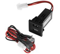 QWORK® 2pcs dual USB charger suitable for VW T5 (2003-2009), 2x 2.1A USB ports with piggy back fuse wiring harness