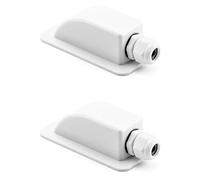 QWORK® 2Pcs IP68 Solar Cable Entry Gland Waterproof ABS Solar 1 Way Cable Entry Dual Cable Entry Housing for Solar Panels of RV, Caravan and Marine, White