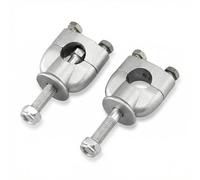 QWORK® 2PCS Motorcycle Handlebar Risers for 7/8" (22mm) Handlebars, 3/8" Mounting Stud, 112mm Overall Height, Aluminum Riser Mounts for Dirt Bike ATV, Silver
